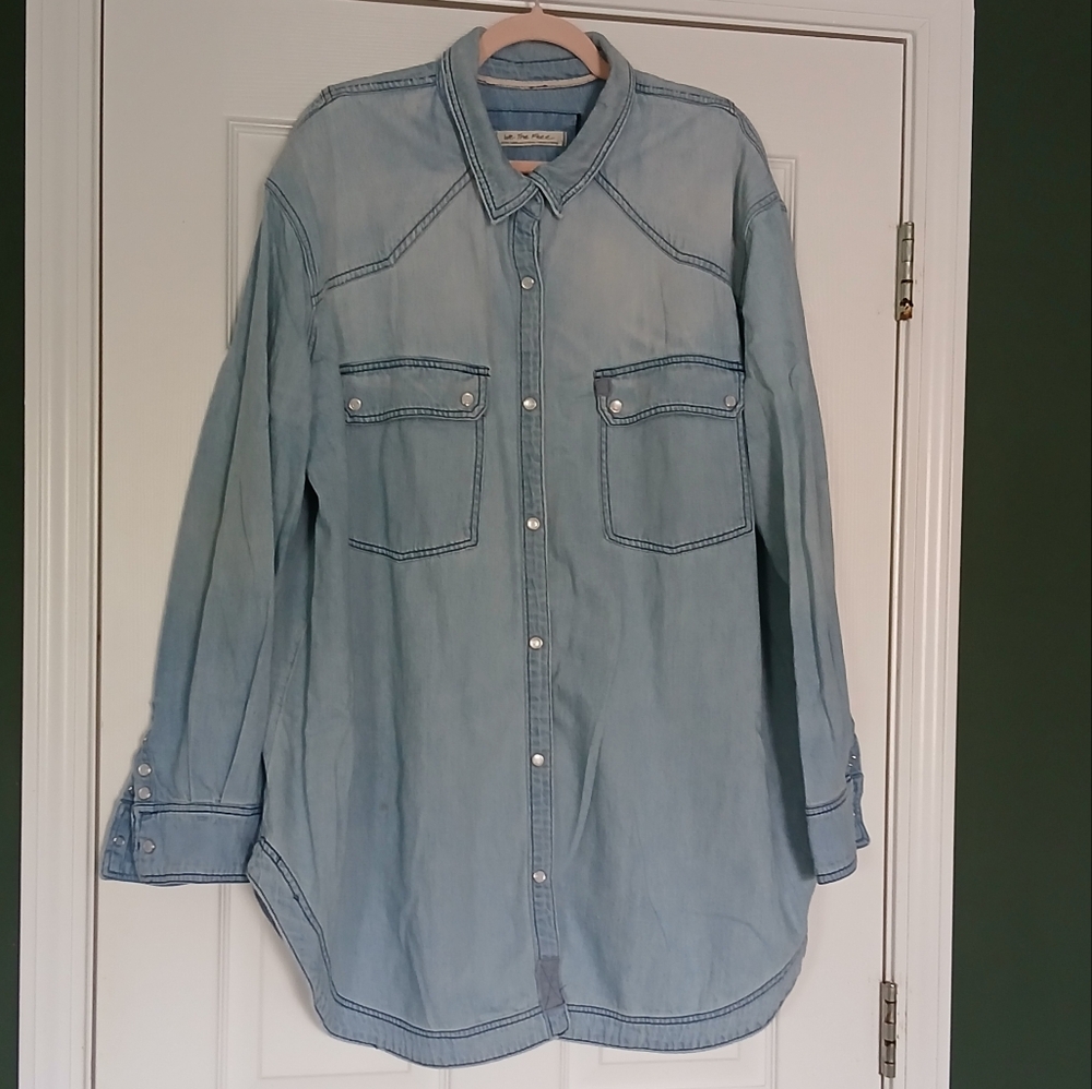 Free People Oversized Denim Shirt